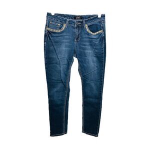 Earl Jean’s Women’s Skinny Jean’s Blue Denim 5 Pocket Petite Size 10 X 28